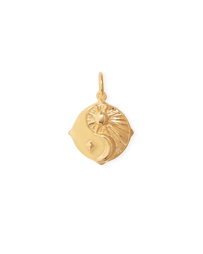 Sun & Moon Charm Oxidized Sterling Silver