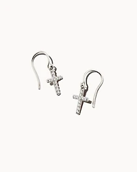 Cross Drop Earrings in 14k Gold