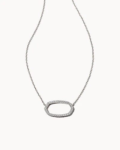 0.17 ct Elisa 14k White Gold Open Frame Pendant Necklace Diamond