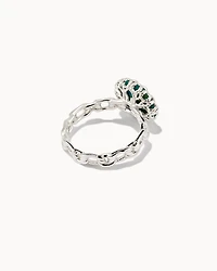 Jane 18k Yellow Gold Vermeil Cocktail Ring Gray Labradorite