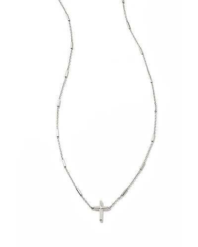Delicate Cross Pendant Necklace 14k Yellow Gold