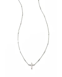 Delicate Cross Pendant Necklace 14k Yellow Gold
