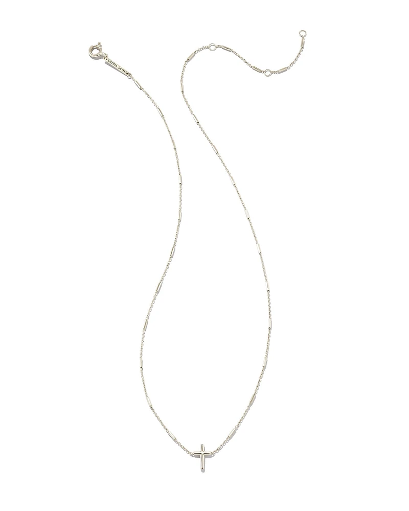Delicate Cross Pendant Necklace 14k Yellow Gold