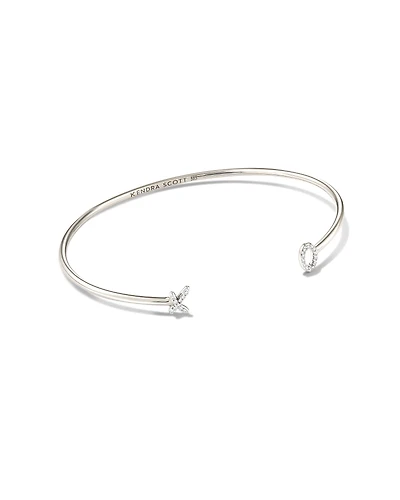 XO 14k White Gold Cuff Bracelet in White Diamond