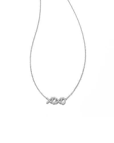 0.12 ct XO 14k White Gold Pendant Necklace in White Diamond