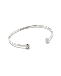 Davie Sterling Silver Double Diamond Cuff Bracelet in White Diamond