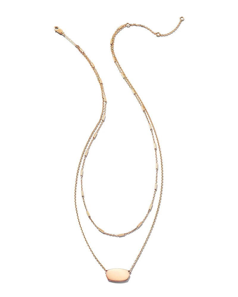 Elisa Multi Strand Necklace in 18k Rose Gold Vermeil