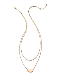 Elisa Multi Strand Necklace in 18k Rose Gold Vermeil