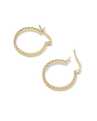 Beaded 20mm Hoop Earrings 18k Gold Vermeil