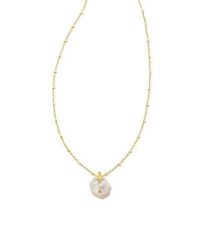 Anna Kate 18k Gold Vermeil Pendant Necklace Pink Quartzite