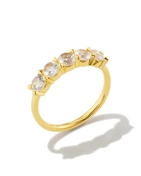 Blakely 18k Gold Vermeil Band Ring Rainbow Moonstone