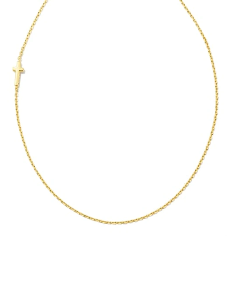 Cross Inline Necklace 18k Gold Vermeil