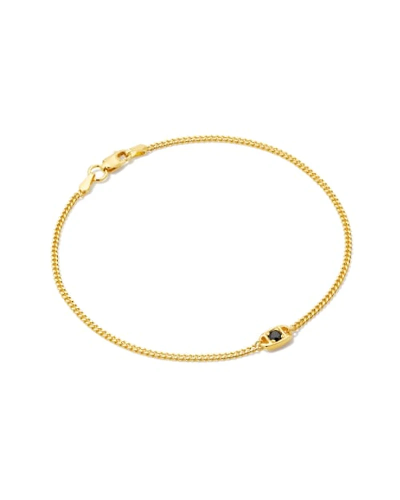 Delaney 18k Gold Vermeil Curb Chain Bracelet White Sapphire