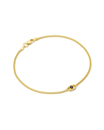 Delaney 18k Gold Vermeil Curb Chain Bracelet White Sapphire
