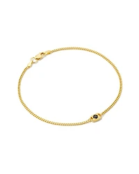Delaney 18k Gold Vermeil Curb Chain Bracelet White Sapphire