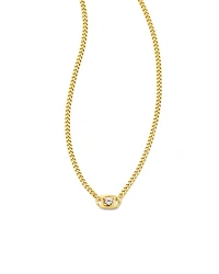 Delaney 18k Gold Vermeil Curb Chain Pendant Necklace White Sapphire