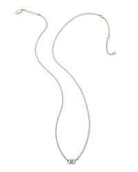 Delaney Sterling Silver Curb Chain Pendant Necklace in White Sapphire