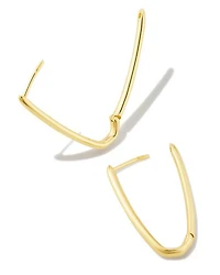 Ellen Elongated Hoop Earrings 18k Gold Vermeil
