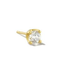 Topaz 18k Gold Vermeil Single Stud Earring White