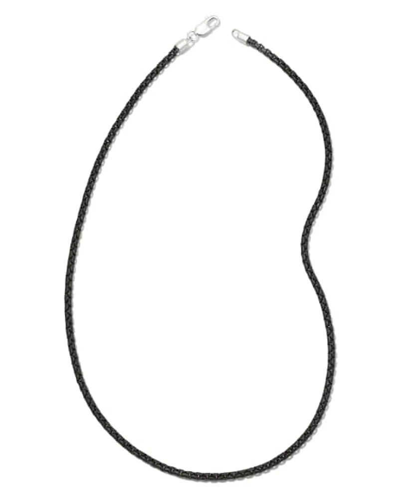 Beck 24" Thin Round Box Chain Necklace in Hematite