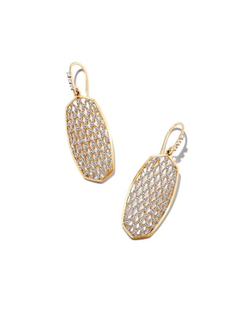 1.53 ct 20th Anniversary Ellen 14k Yellow Gold Drop Earrings in White Diamond