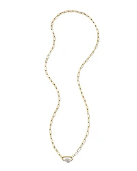 Stella 14k White Gold Paperclip Pendant Necklace Diamond