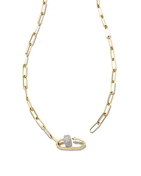 Stella 14k White Gold Paperclip Pendant Necklace Diamond