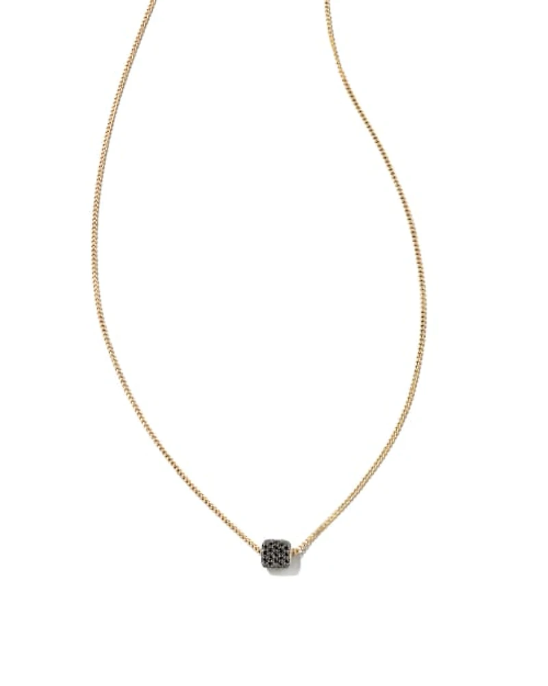 0.17 ct Stella 14k Yellow Gold Pendant Necklace in Black Diamond