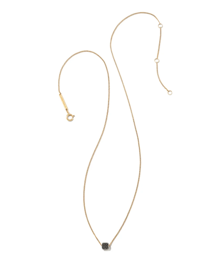 0.17 ct Stella 14k Yellow Gold Pendant Necklace in Black Diamond