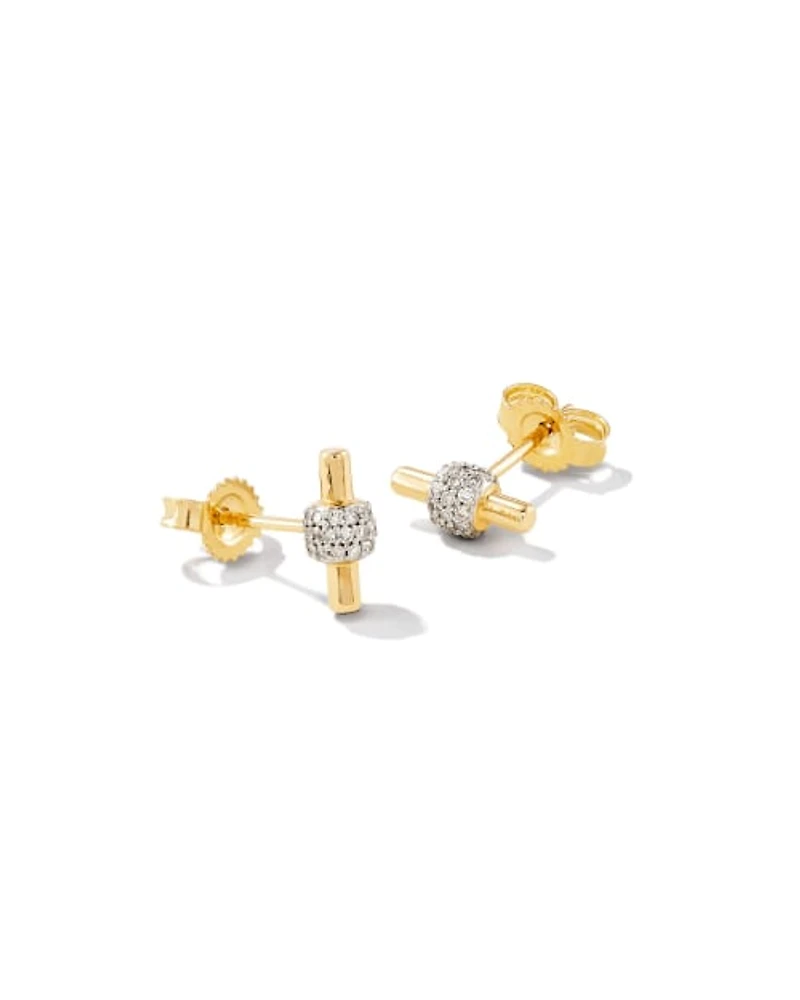 0.17 ct Stella 14k Yellow Gold Stud Earrings White Diamond