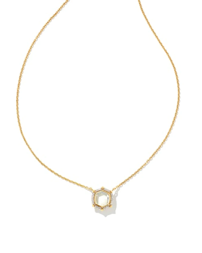 Davis 18k Gold Vermeil Luxe Pendant Necklace White Sapphire