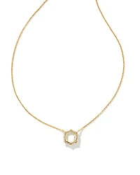 Davis 18k Gold Vermeil Luxe Pendant Necklace White Sapphire