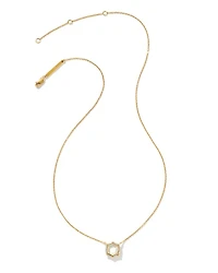 Davis 18k Gold Vermeil Luxe Pendant Necklace White Sapphire