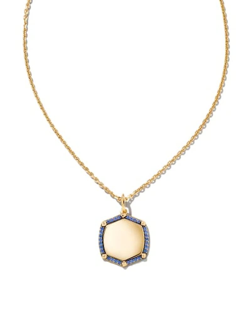 Davis 18k Gold Vermeil Luxe Charm Necklace Sapphire
