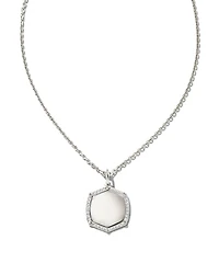 Davis Sterling Silver Luxe Charm Necklace in White Sapphire