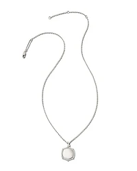 Davis Sterling Silver Luxe Charm Necklace in White Sapphire