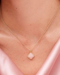 Mallory Gold Pendant Necklace Rose Quartz