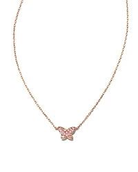 Butterfly 14k Rose Gold Pendant Necklace in Pink Sapphire