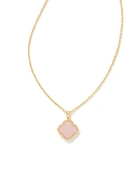 Mallory Gold Pendant Necklace Rose Quartz