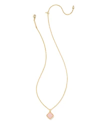 Mallory Gold Pendant Necklace Rose Quartz