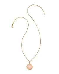 Matilda 18k Gold Vermeil Stone Charm Necklace Rose Quartz