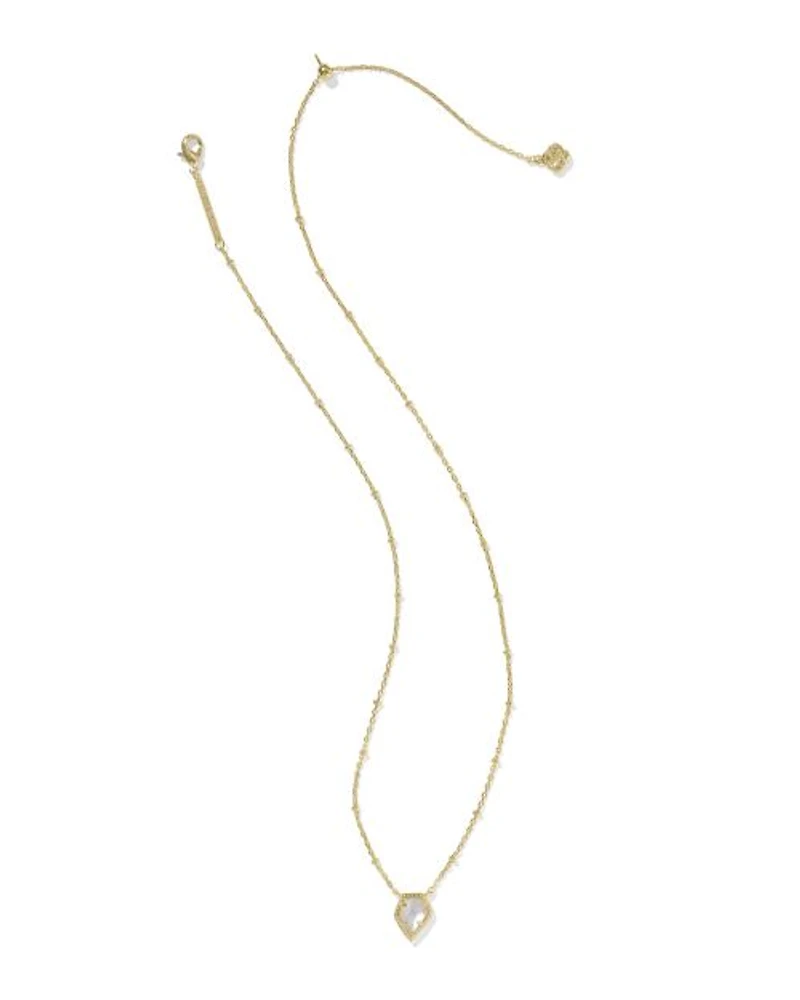 Framed Silver Tess Satellite Short Pendant Necklace Ivory Mother-of-Pearl