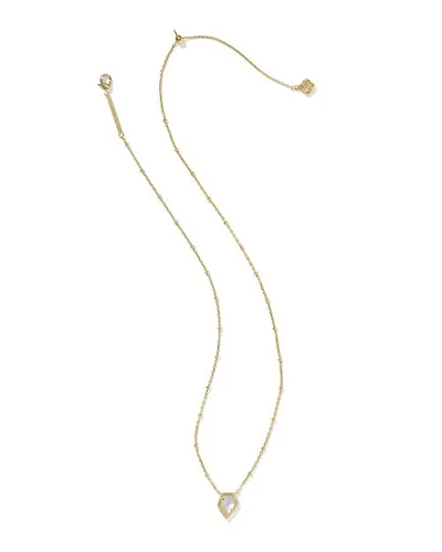 Framed Silver Tess Satellite Short Pendant Necklace Ivory Mother-of-Pearl