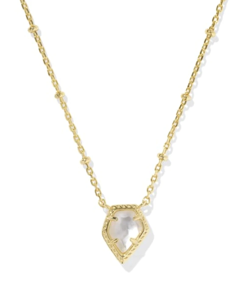 Framed Silver Tess Satellite Short Pendant Necklace Ivory Mother-of-Pearl