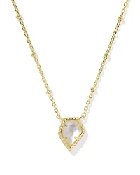 Framed Silver Tess Satellite Short Pendant Necklace Ivory Mother-of-Pearl