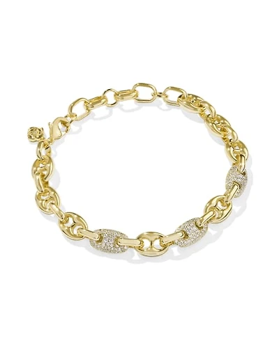 Bailey Gold Pave Chain Bracelet White CZ