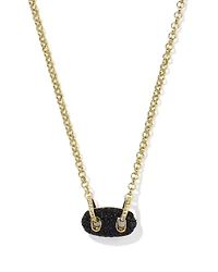 Bailey Gold Pave Short Pendant Necklace Black Crystal