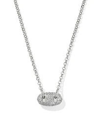 Bailey Silver Pave Short Pendant Necklace in White CZ