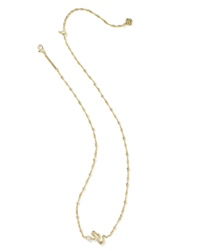 Lyle Gold Snake Short Pendant Necklace Freshwater Cultured Pearl