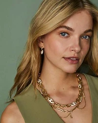 Bailey Gold Pave Convertible Statement Necklace in White CZ